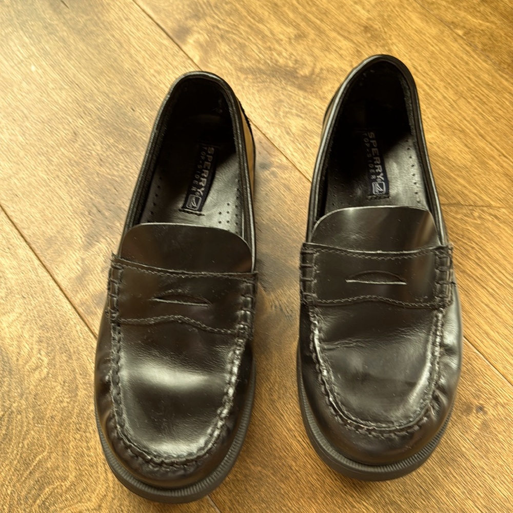 Boys Black Sperry Loafers